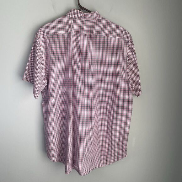 Ralph Lauren Short Sleeve Shirt Men's XXL Red Blue Check Oxford Button Down - Picture 3 of 10